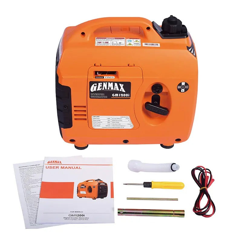 Load image into Gallery viewer, GENMAX GM1200i 1200 Watt Gasoline Inverter Generator with CO Detect

