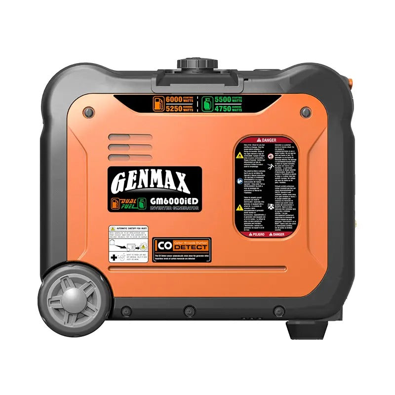 Load image into Gallery viewer, GENMAX GM6000iED 6000 Watt Dual Fuel Inverter Generator with CO Detect
